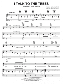 page one of I Talk To The Trees (Piano, Vocal & Guitar Chords (Right-Hand Melody))