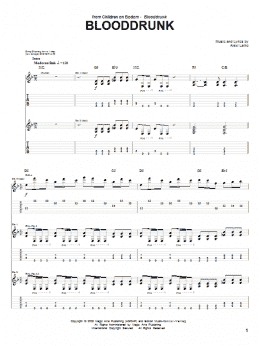 page one of Blooddrunk (Guitar Tab)