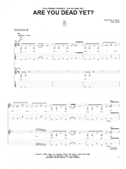 page one of Are You Dead Yet? (Guitar Tab)