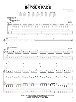 page one of In Your Face (Guitar Tab)