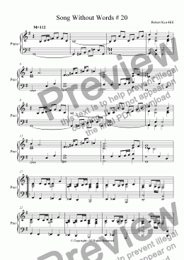 page one of Song Without Words # 20 [Piano]