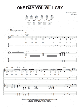 page one of One Day You Will Cry (Guitar Tab)