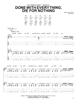 page one of Done With Everything, Die For Nothing (Guitar Tab)