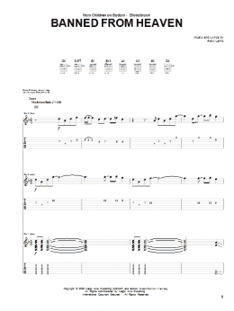 page one of Banned From Heaven (Guitar Tab)