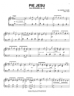 page one of Pie Jesu (Piano Solo)