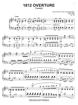 page one of 1812 Overture (Piano Solo)