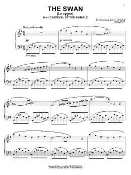 page one of The Swan (Le Cygne) (Piano Solo)