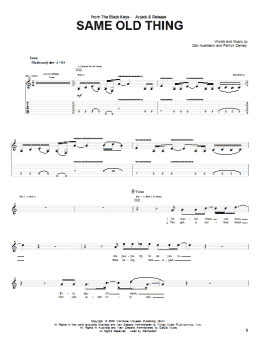 page one of Same Old Thing (Guitar Tab)