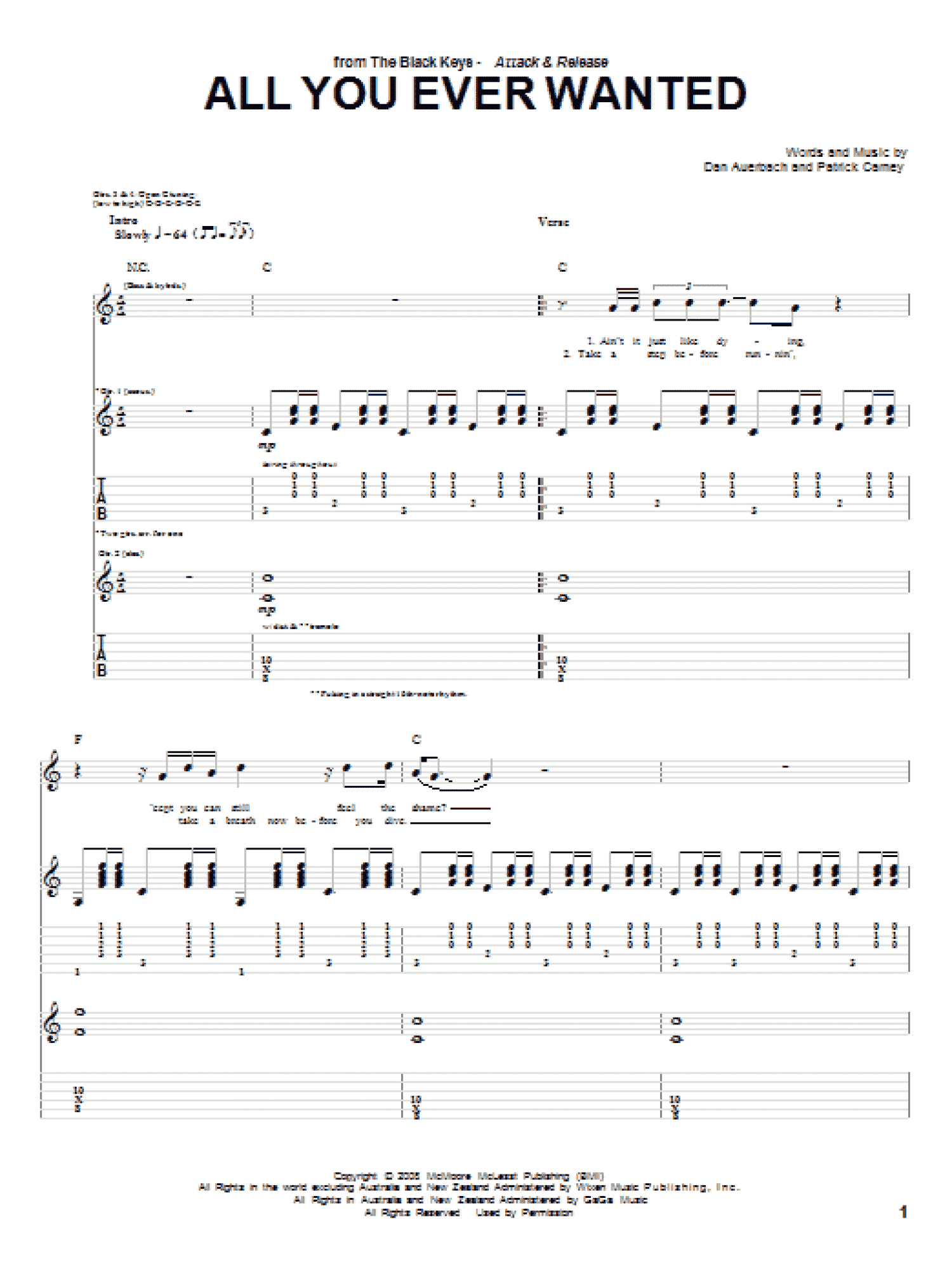 All You Ever Wanted (Guitar Tab)