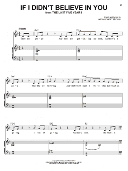 page one of If I Didn't Believe In You (from The Last 5 Years) (Piano, Vocal & Guitar Chords (Right-Hand Melody))