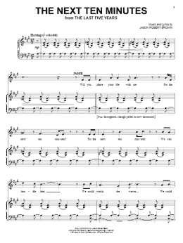 page one of The Next Ten Minutes (from The Last 5 Years) (Piano, Vocal & Guitar Chords (Right-Hand Melody))