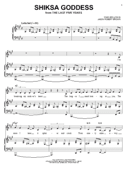 page one of Shiksa Goddess (from The Last 5 Years) (Piano & Vocal)