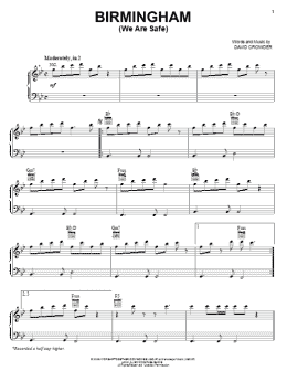 page one of Birmingham (We Are Safe) (Piano, Vocal & Guitar Chords (Right-Hand Melody))
