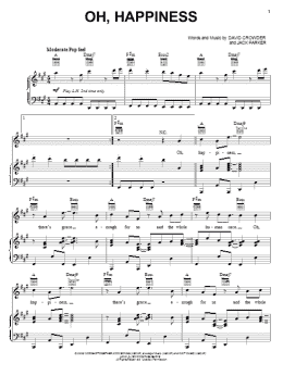 page one of Oh, Happiness (Piano, Vocal & Guitar Chords (Right-Hand Melody))