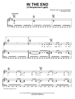 page one of In The End (O Resplendent Light!) (Piano, Vocal & Guitar Chords (Right-Hand Melody))