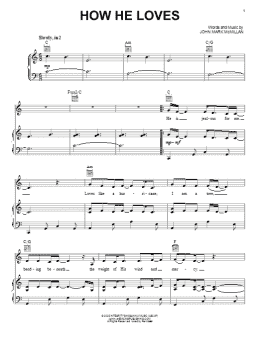page one of How He Loves (Piano, Vocal & Guitar Chords (Right-Hand Melody))