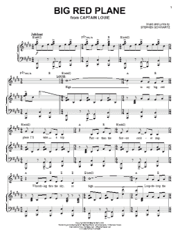 page one of Big Red Plane (Piano, Vocal & Guitar Chords (Right-Hand Melody))