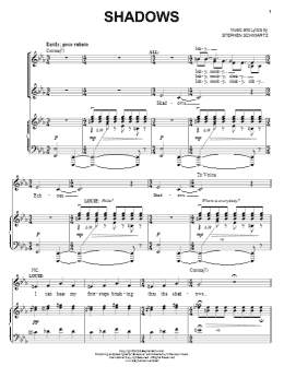 page one of Shadows (Piano, Vocal & Guitar Chords (Right-Hand Melody))