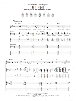 page one of If I Fell (Guitar Tab)