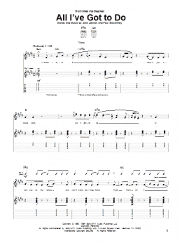 page one of All I've Got To Do (Guitar Tab)