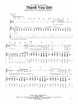 page one of Thank You Girl (Guitar Tab)