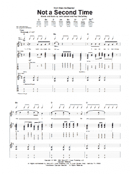 page one of Not A Second Time (Guitar Tab)