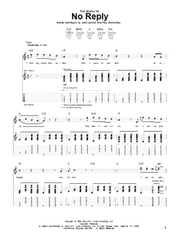 page one of No Reply (Guitar Tab)