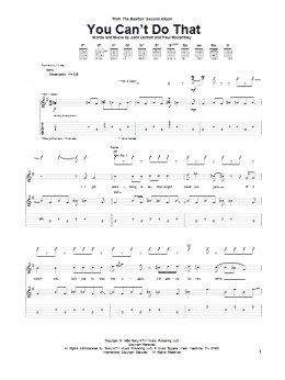 page one of You Can't Do That (Guitar Tab)