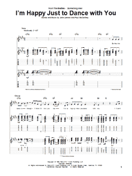 page one of I'm Happy Just To Dance With You (Guitar Tab)
