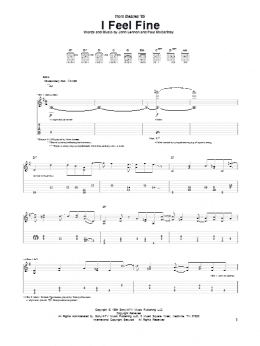 page one of I Feel Fine (Guitar Tab)