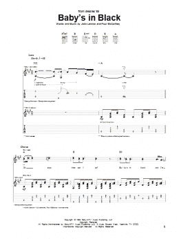 page one of Baby's In Black (Guitar Tab)
