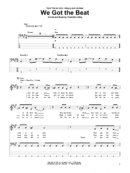 page one of We Got The Beat (Bass Guitar Tab)