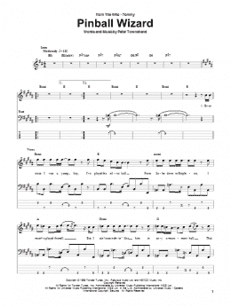 page one of Pinball Wizard (Bass Guitar Tab)