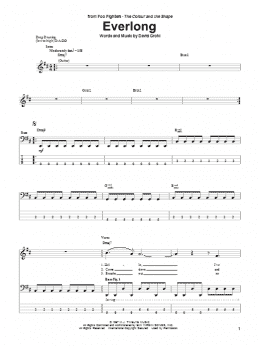 page one of Everlong (Bass Guitar Tab)