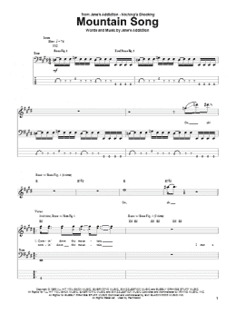 page one of Mountain Song (Bass Guitar Tab)