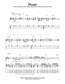 page one of Plush (Guitar Tab (Single Guitar))