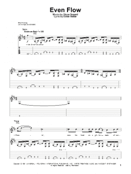 page one of Even Flow (Guitar Tab (Single Guitar))