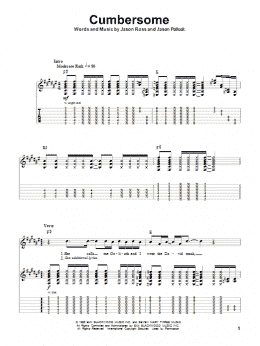 page one of Cumbersome (Guitar Tab (Single Guitar))