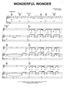 page one of Wonderful Wonder (Piano, Vocal & Guitar Chords (Right-Hand Melody))