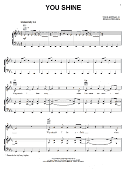 page one of You Shine (Piano, Vocal & Guitar Chords (Right-Hand Melody))