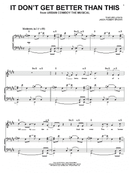 page one of It Don't Get Better Than This (Piano & Vocal)
