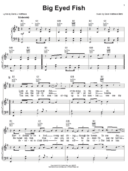 page one of Big Eyed Fish (Piano, Vocal & Guitar Chords (Right-Hand Melody))