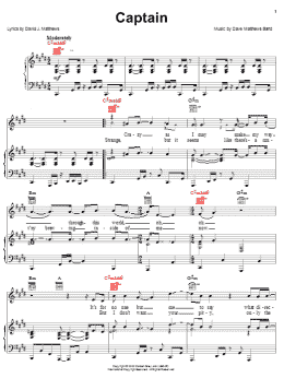 page one of Captain (Piano, Vocal & Guitar Chords (Right-Hand Melody))