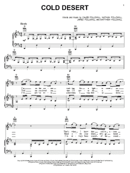 page one of Cold Desert (Piano, Vocal & Guitar Chords (Right-Hand Melody))