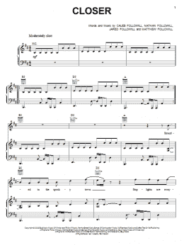page one of Closer (Piano, Vocal & Guitar Chords (Right-Hand Melody))