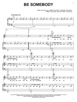 page one of Be Somebody (Piano, Vocal & Guitar Chords (Right-Hand Melody))