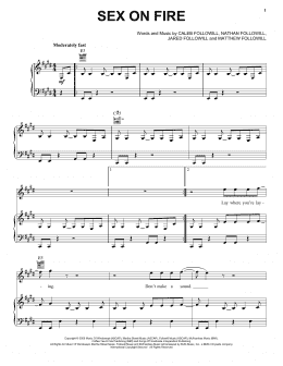page one of Sex On Fire (Piano, Vocal & Guitar Chords (Right-Hand Melody))