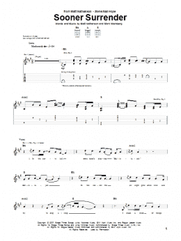 page one of Sooner Surrender (Guitar Tab)