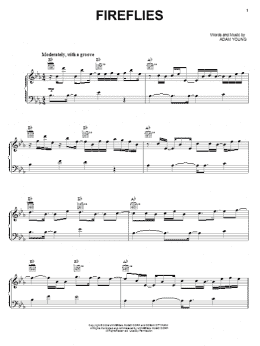 page one of Fireflies (Piano, Vocal & Guitar Chords (Right-Hand Melody))