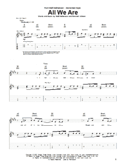 page one of All We Are (Guitar Tab)